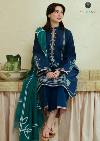 Winter Dhanak 3PC Embroidered Suit