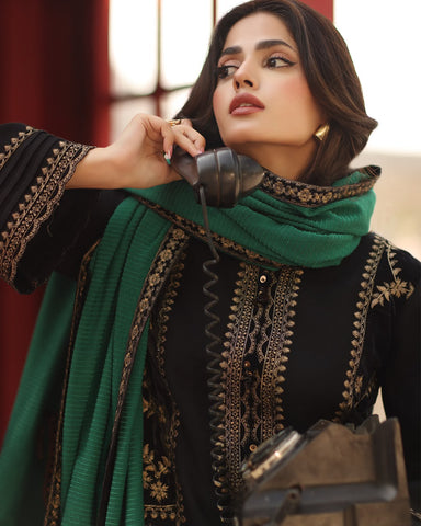Charizma Premium Air-Jet Dhanak 3PC Embroidered Suit