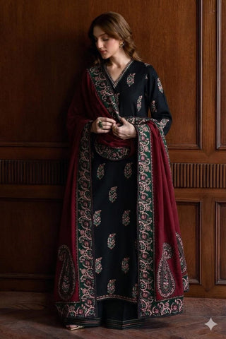 BATIK Premium Air-Jet Dhanak 3PC Embroidered Unstitched Suit – Winter Collection 2026/27