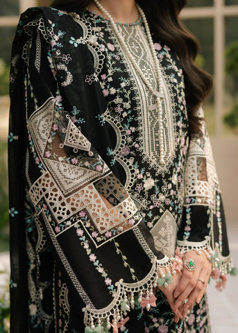 BIN ILYAS-3PC DHANAK HEAVY EMBROIDERED SHIRT WITH DHANAK EMBROIDERED SHAWL & DHANAK TOUSER (unstitched)