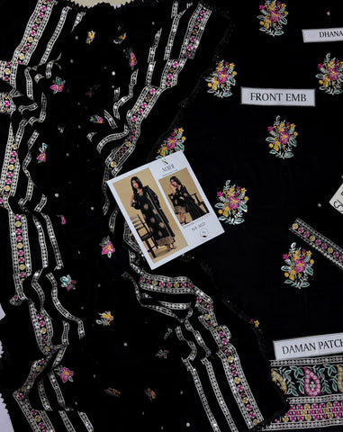 Elegant Black Embroidered Winter 3-Piece Suit | Luxury Festive Collection