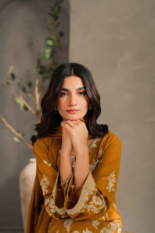 Rumi - Dhanak 3-Piece Unstitched Embroidered Suit