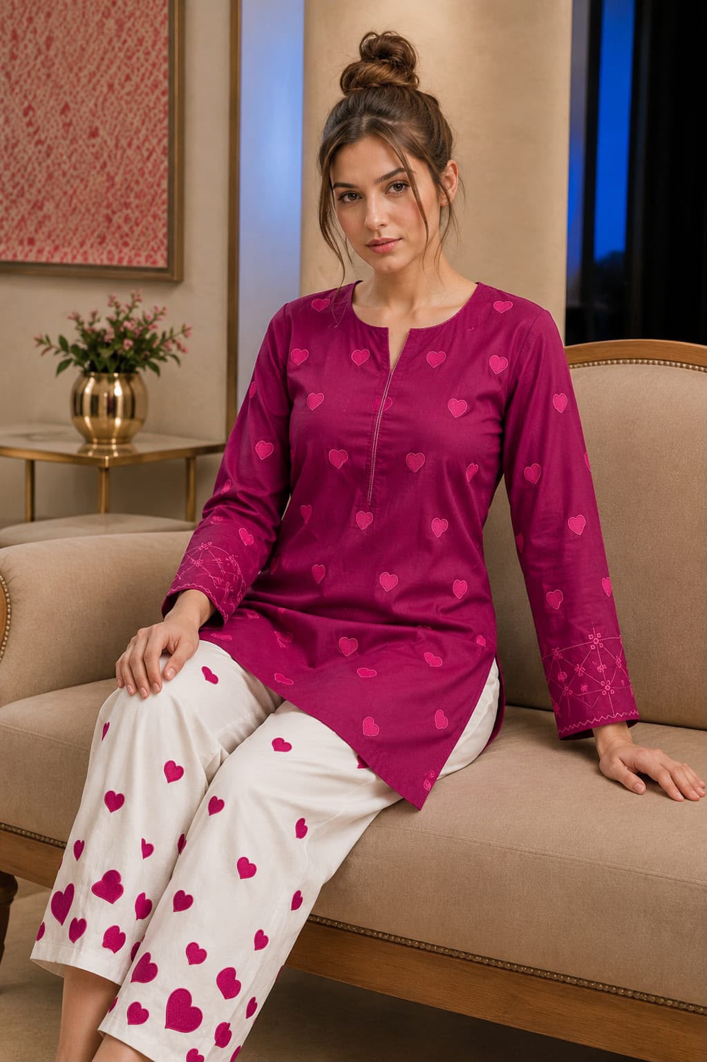Heart  Collection | Premium 3-Piece Ladies Suit Dhanak Embroidered
