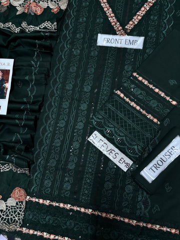 Maria.B Premium 3PC Embroidered Dhanak Suit – D#3016