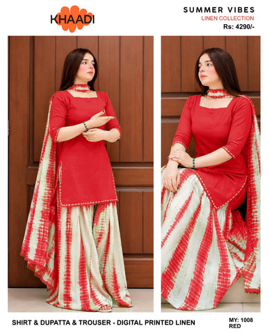 *AMNA MALIK* (linen with silk Duppta)
