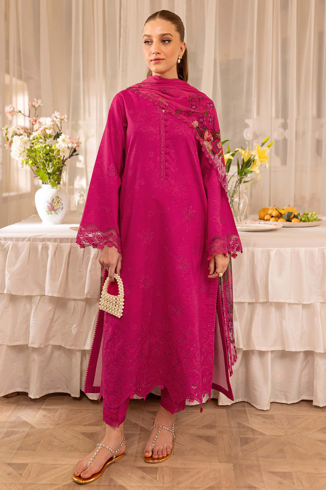 PEZWAN - Dhanak 3-Piece Unstitched Embroidered Suit