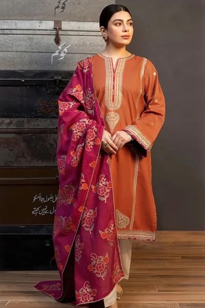 COCO - CATEGORY : PURE DHANAK 3PC EMBROIDERED