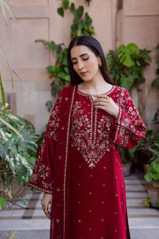 Batik - 3PC Unstitched Dhanak Embroidered