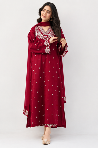 Pezwan Dhanak 3PC Embroidered Suit - Winter Collection 2026-27