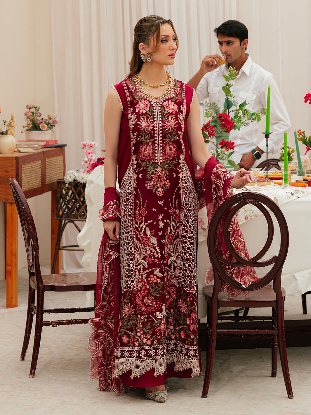 Mahnur Premium 3PC Embroidered Dhanak Winter Suit – NF 414