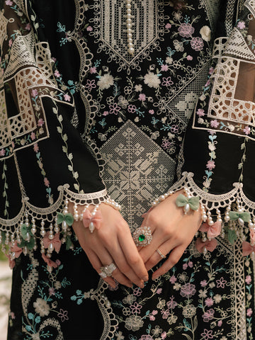 BIN ILYAS-3PC DHANAK HEAVY EMBROIDERED SHIRT WITH DHANAK EMBROIDERED SHAWL & DHANAK TOUSER (unstitched)