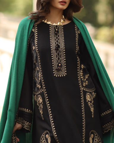 Charizma Premium Air-Jet Dhanak 3PC Embroidered Suit