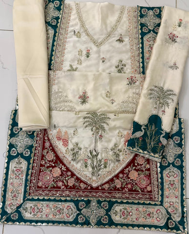 Most Viral Luxury Kaftan Silk 2-Piece | Fully Heavy Embroidered Kaftan