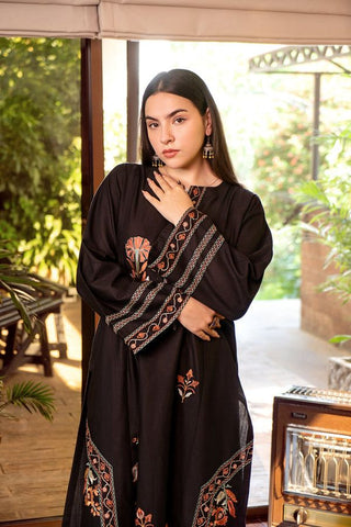 Black Embroidered 2-Piece Ladies Suit | Premium Winter Collection