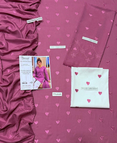Heart  Collection | Premium 3-Piece Ladies Suit Dhanak Embroidered