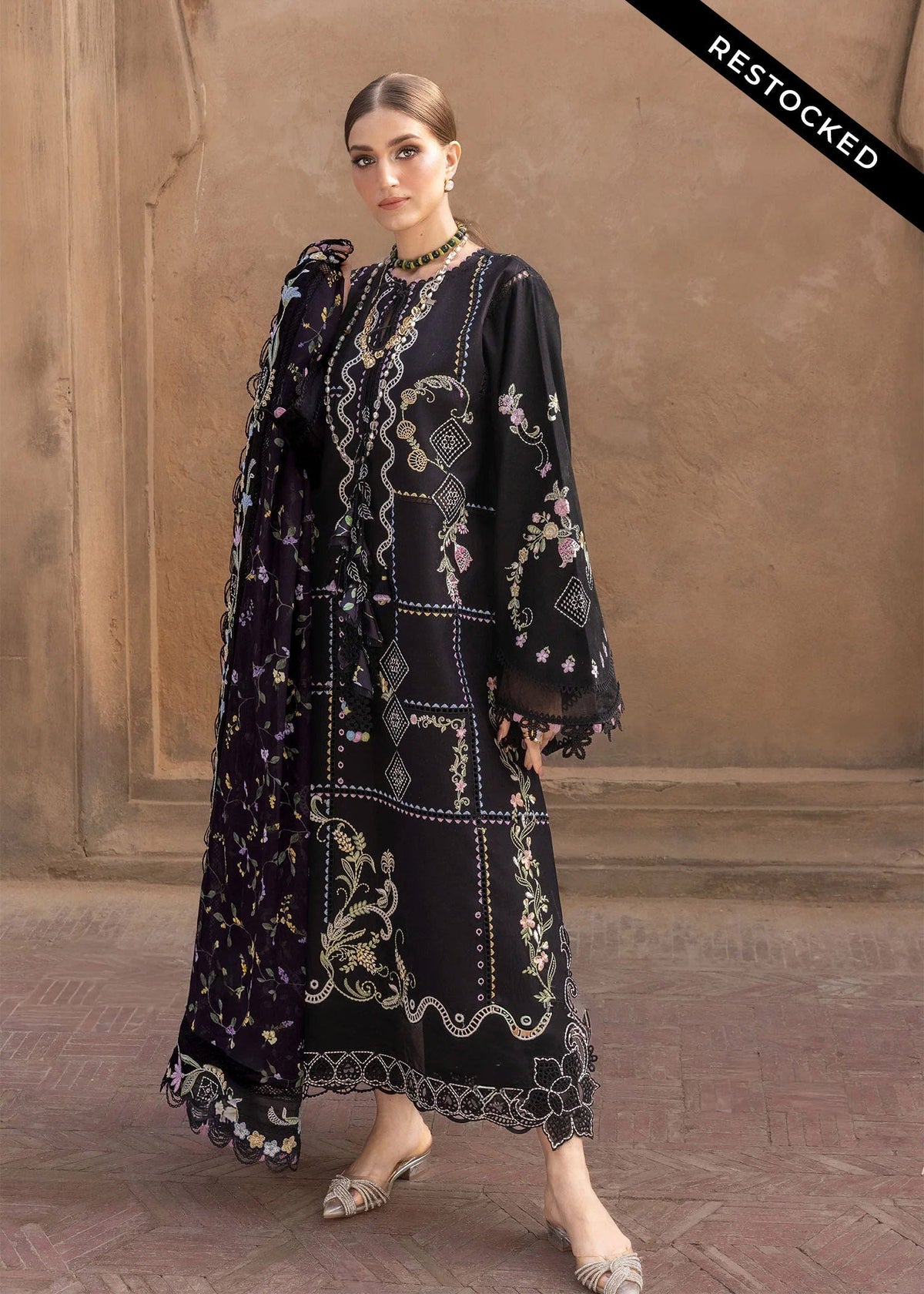 Crimson Lawn Chikankari Embroidered 3 Piece