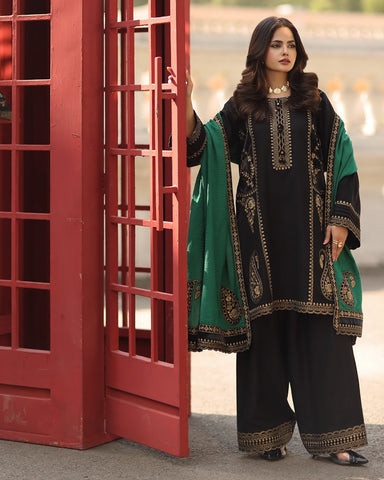 Charizma Premium Air-Jet Dhanak 3PC Embroidered Suit