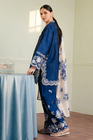 Zara Shahjahan Dhanak 3-Piece Heavy Embroidered Suit with Printed Wool Shawl