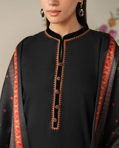Baroque Premium Air-Jet Dhanak 3PC Embroidered Suit