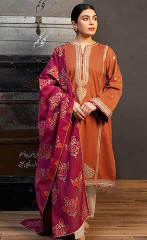 Coco By Zara Shahjahan - Dhanak 3-Piece Unstitched Embroidered Suit
