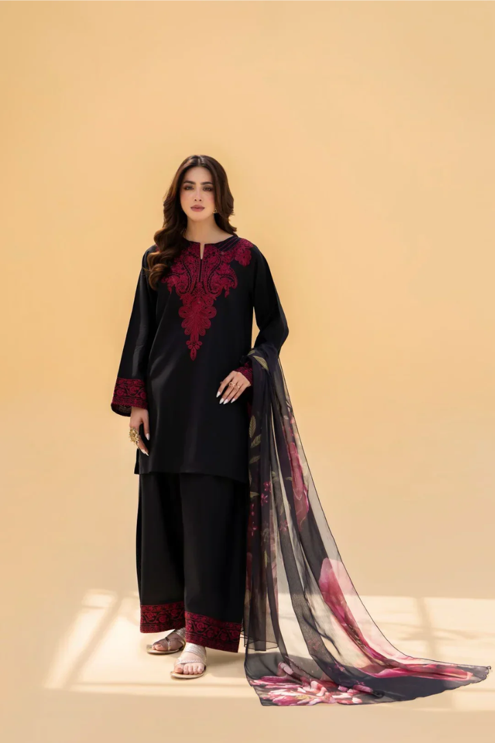 Zaroon - Dhanak 3-Piece Unstitched Embroidered Suit