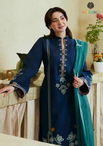 Winter Dhanak 3PC Embroidered Suit