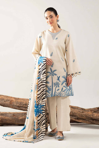 PURE DHANAK 3PC EMBROIDERED