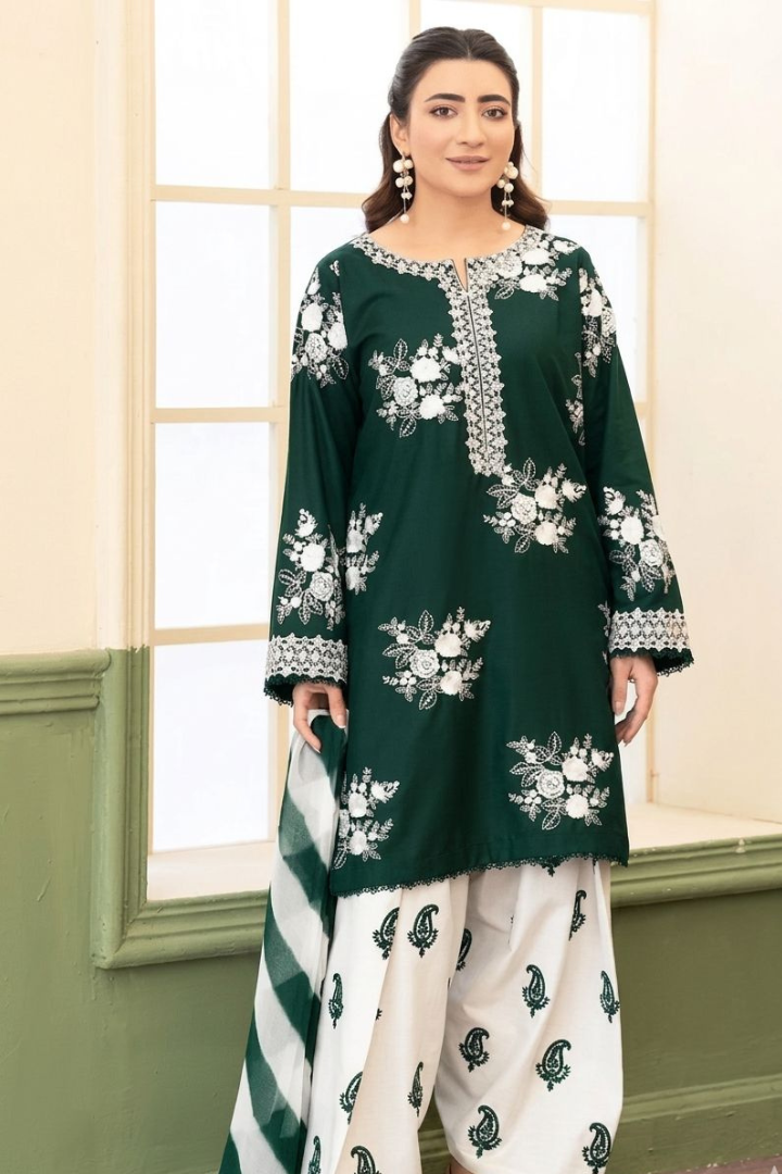 Zara Shahjahan - 3PC Unstitched Dhanak Embroidered Suit