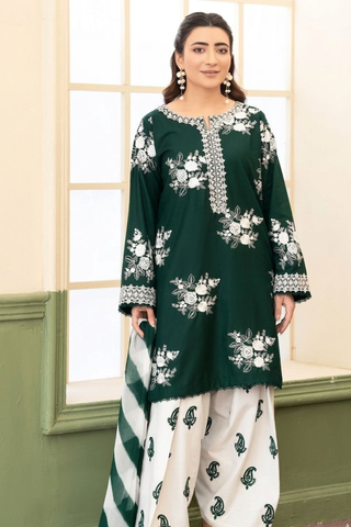 Zara Shahjahan - 3PC Unstitched Dhanak Embroidered Suit